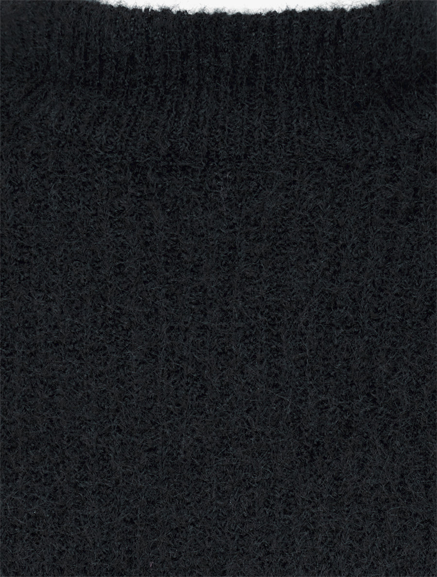 Pull en maille duveteux - Noir - 3