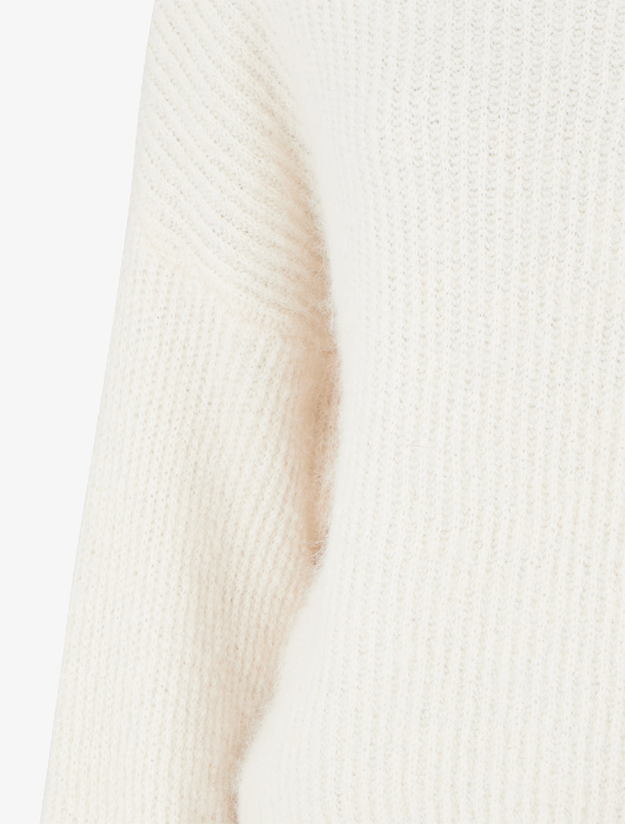 Pull en maille duveteux - Crème - 3