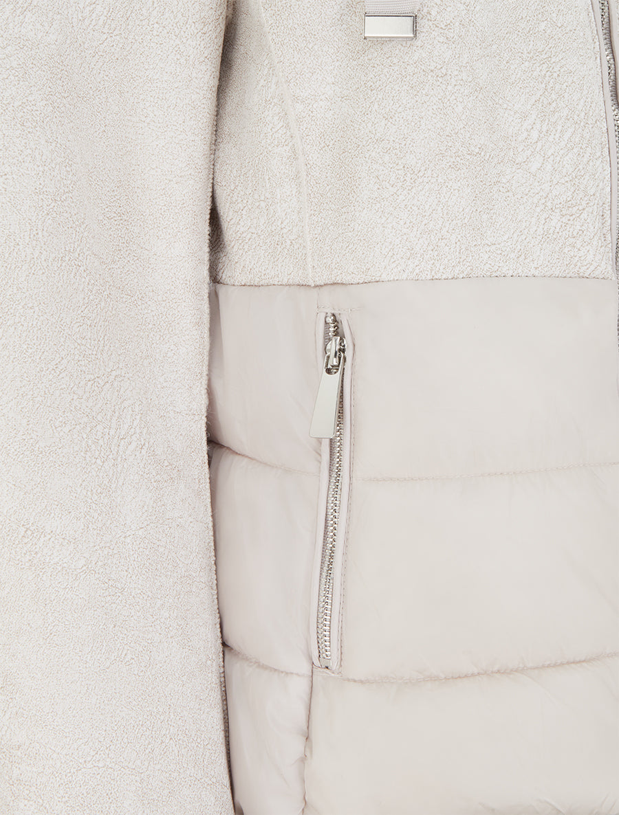 Manteau uni à intérieur fourrure synthétique - Blanc - 3
