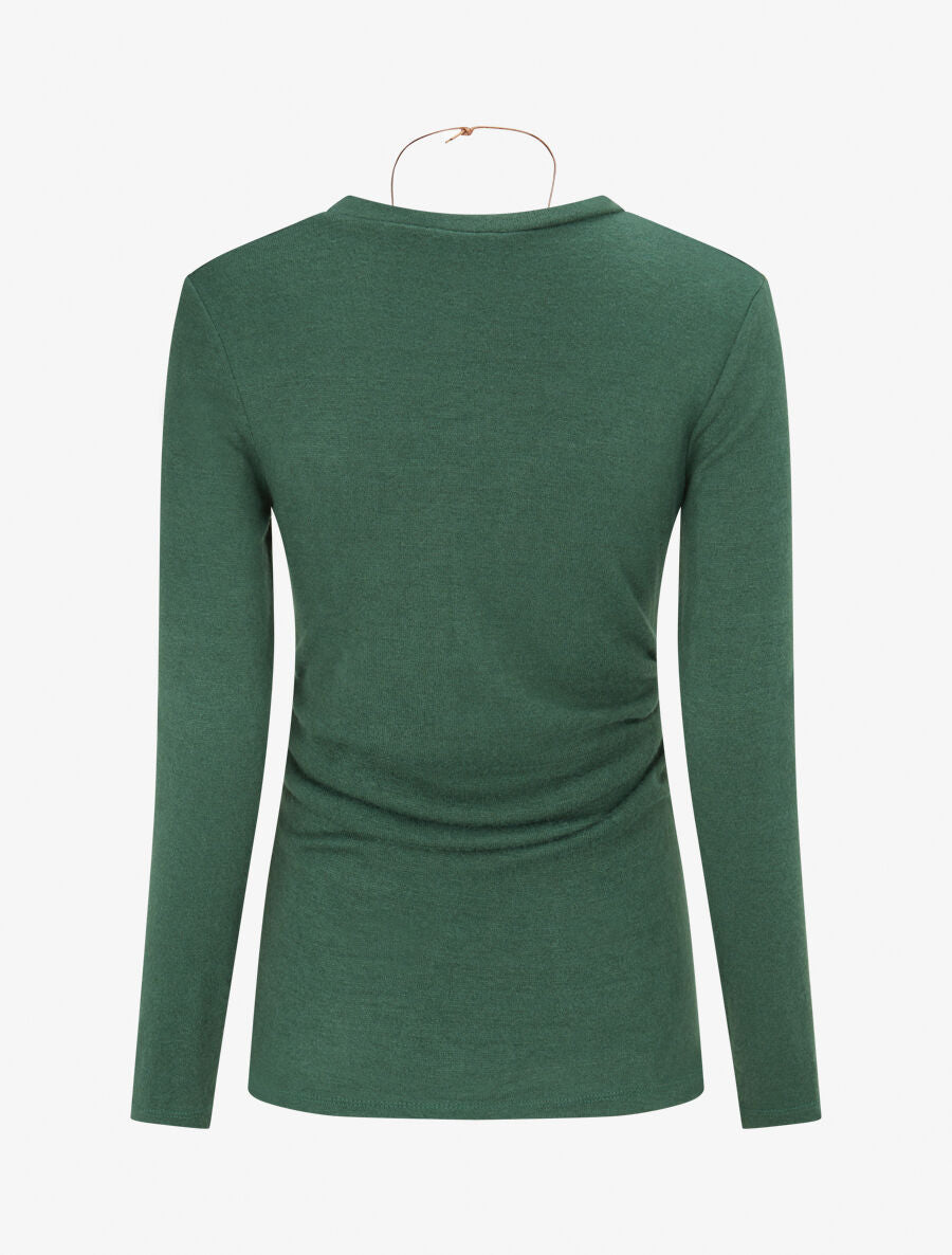 Pull fin plissé - Vert - 2