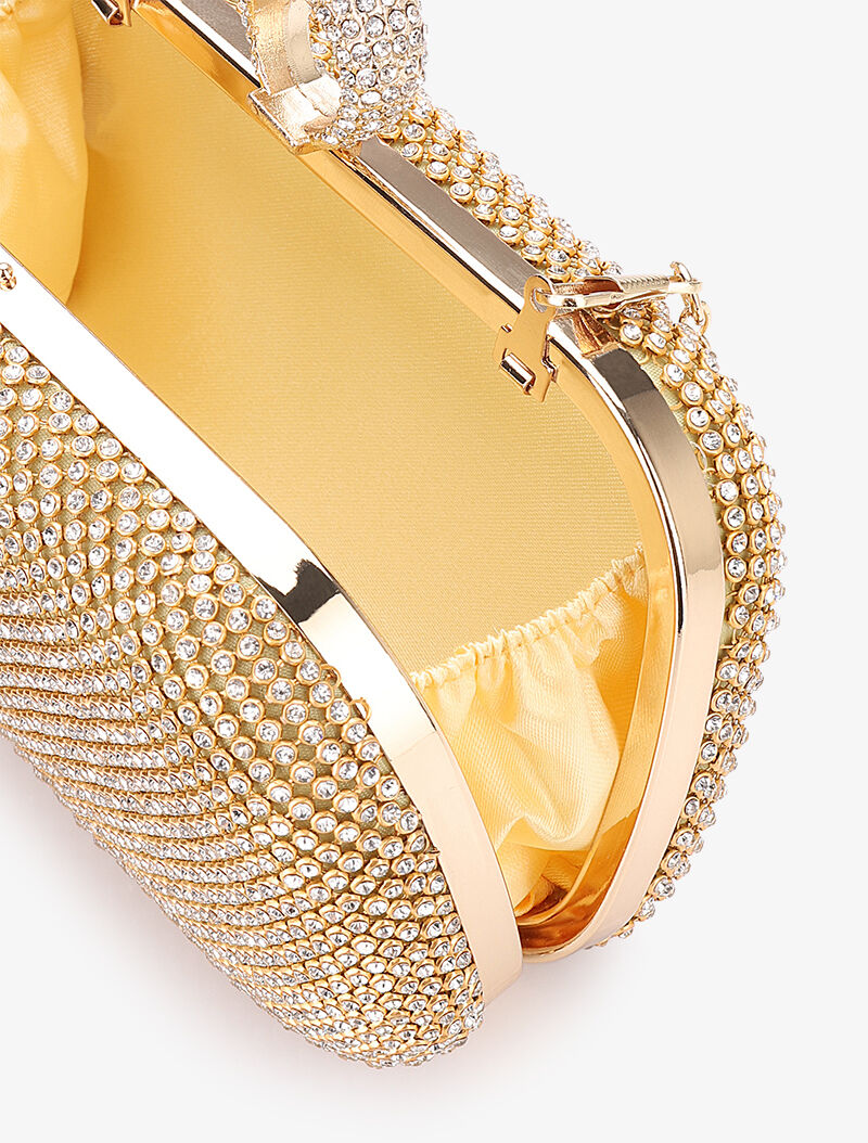 Minaudière à strass et fermoir bague - Or - 4