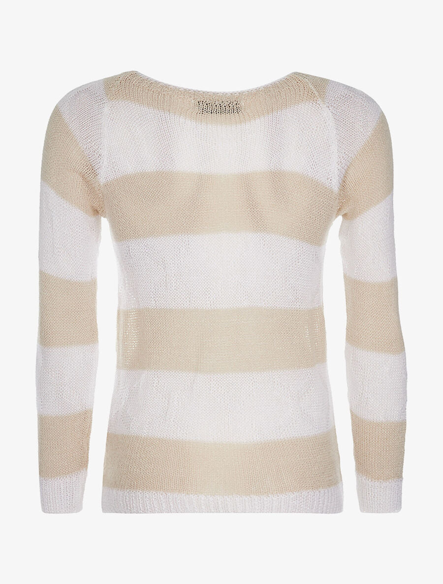 Pull maille à reliefs - Beige - 2