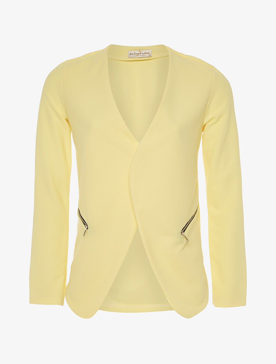 Veste ouverte asymétrique - jaune - 1