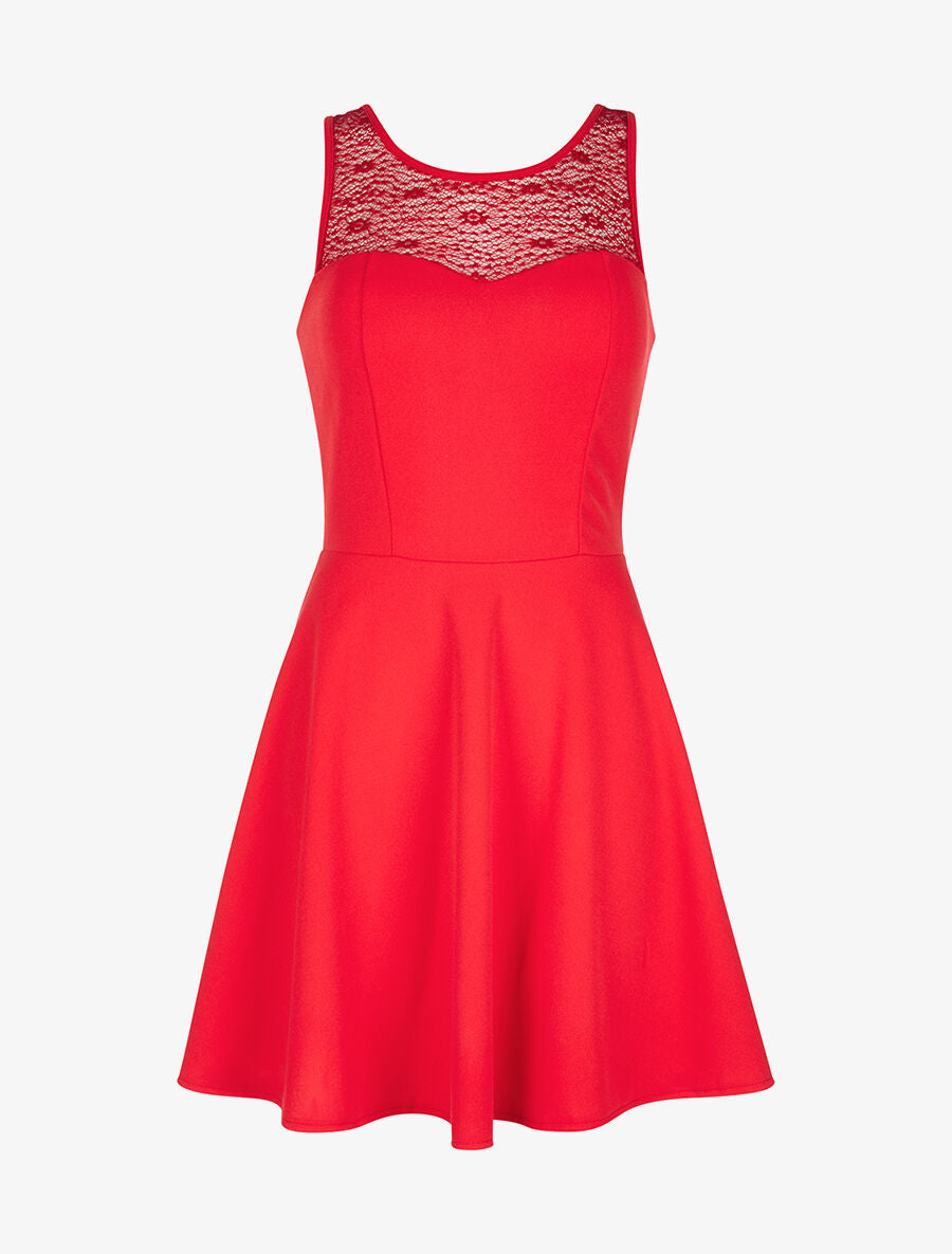 Robe gros flot au dos - rouge - 3