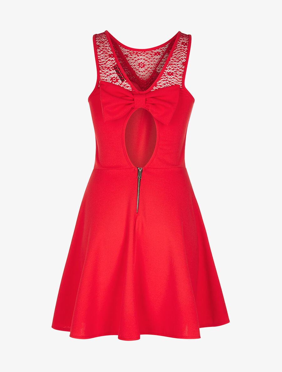 Robe gros flot au dos - rouge - 2