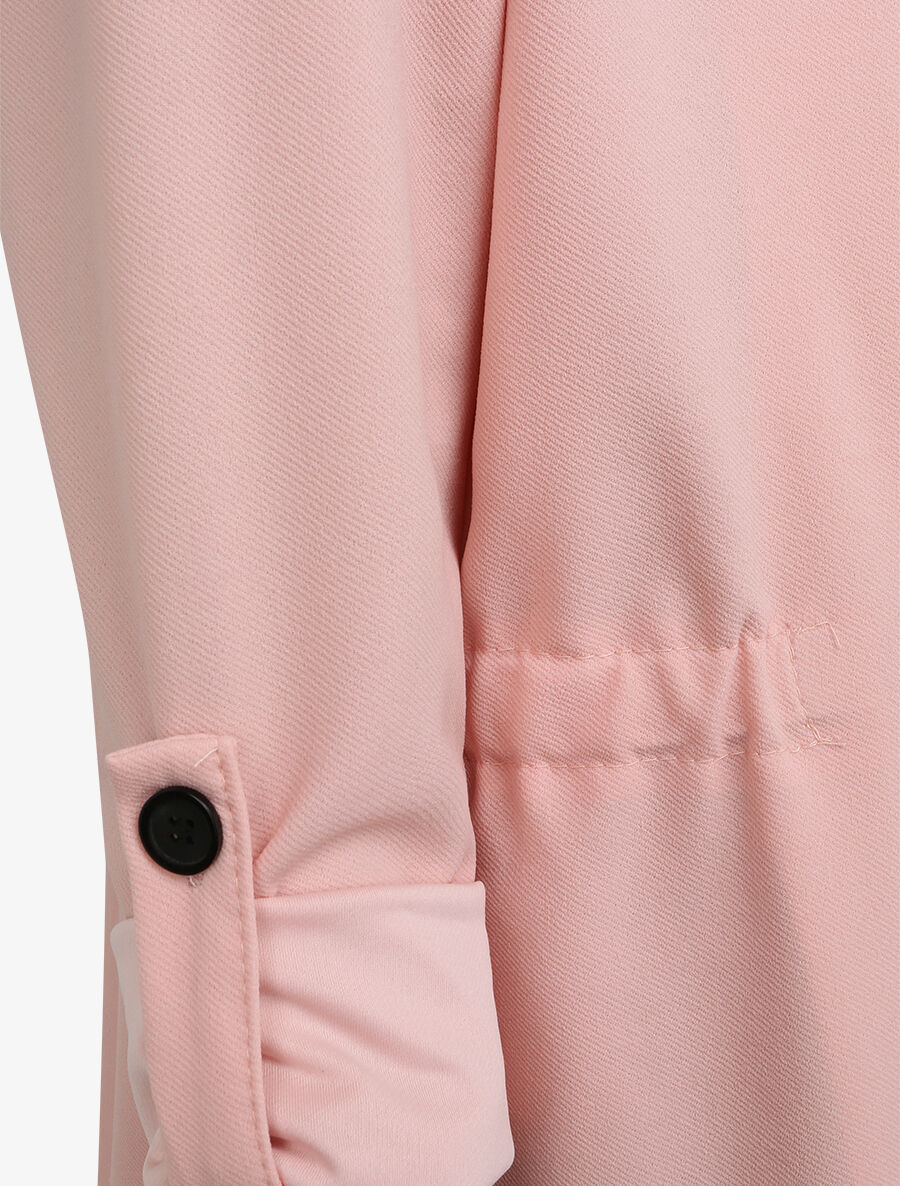 Trench droit mi-long uni - Rose poudré - 3