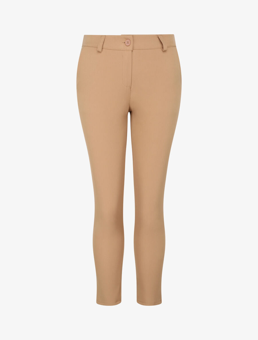 Pantalon slim 7/8 taille standard - Camel - 1