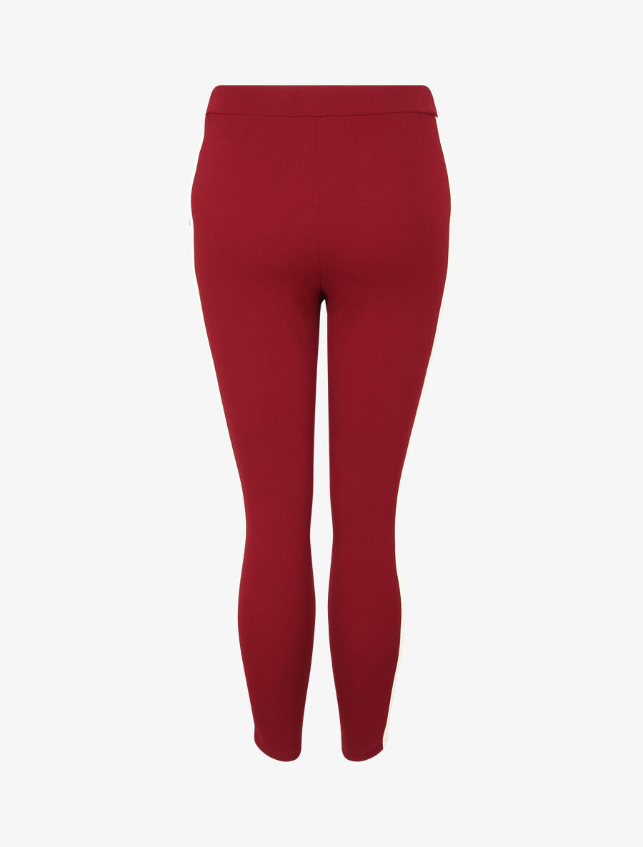 Pantalon jogger slim 7/8 taille haute - Bordeaux - 2