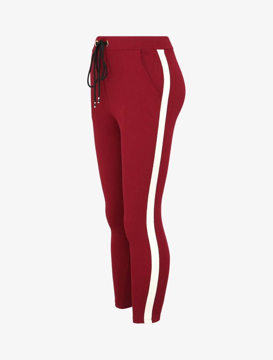 Pantalon jogger slim 7/8 taille haute - Bordeaux - 3