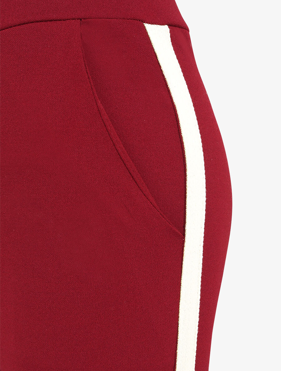 Pantalon jogger slim 7/8 taille haute - Bordeaux - 4