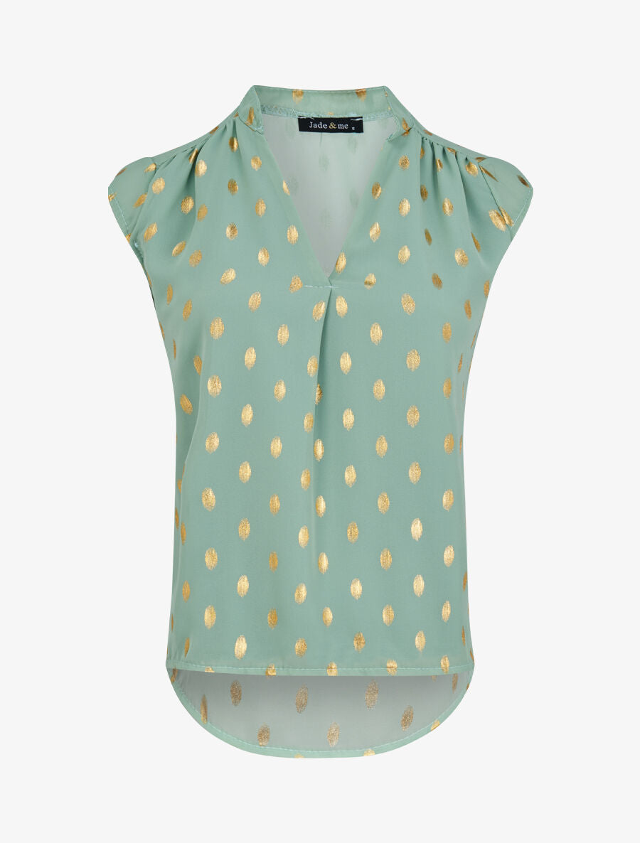 Top droit sans manches à imprimé pois irisés - Vert d&