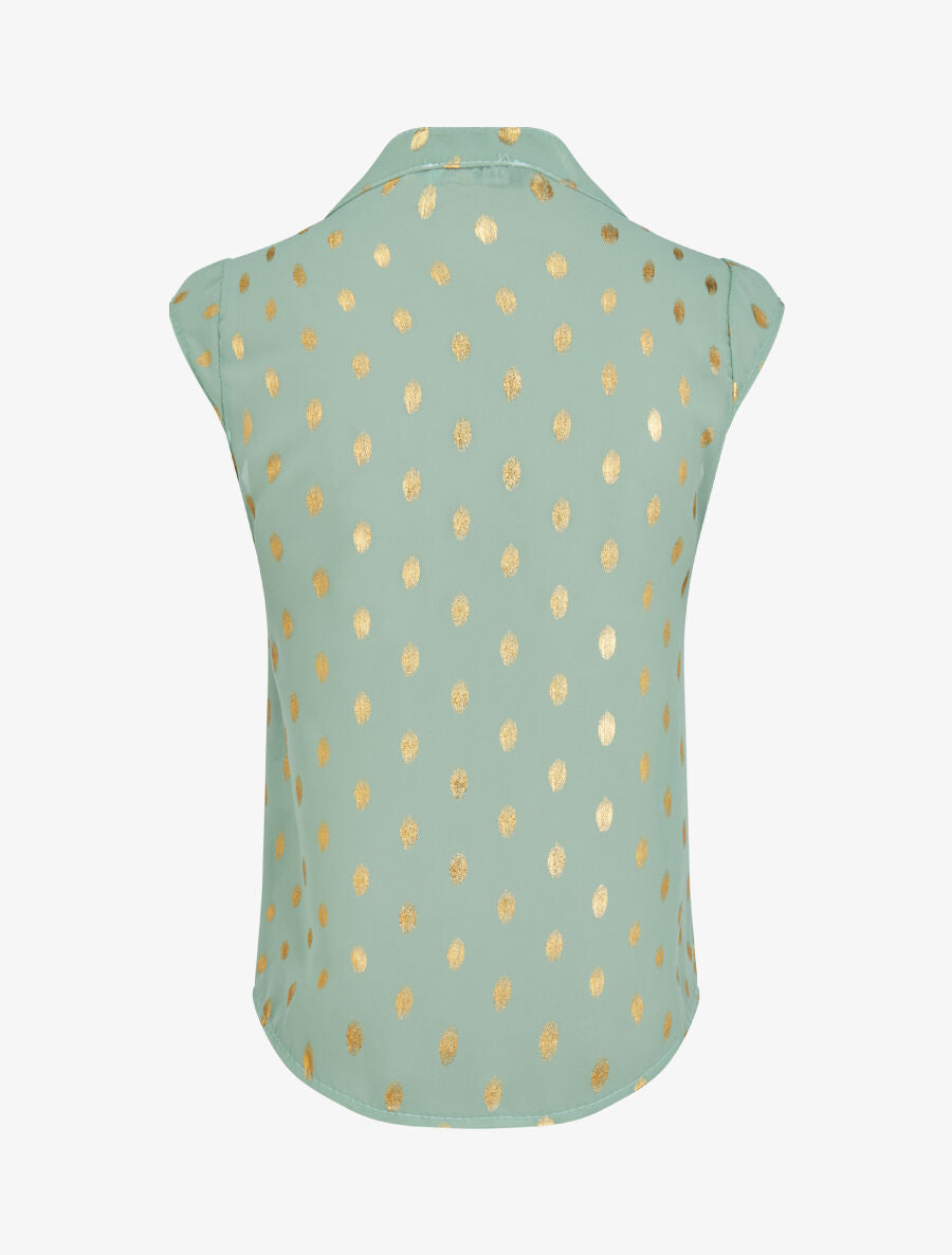 Top droit sans manches à imprimé pois irisés - Vert d&