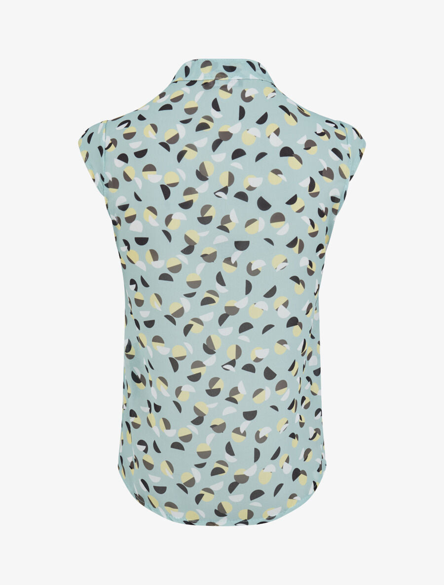 Top droit sans manches à imprimé pois stylisés - Vert d&