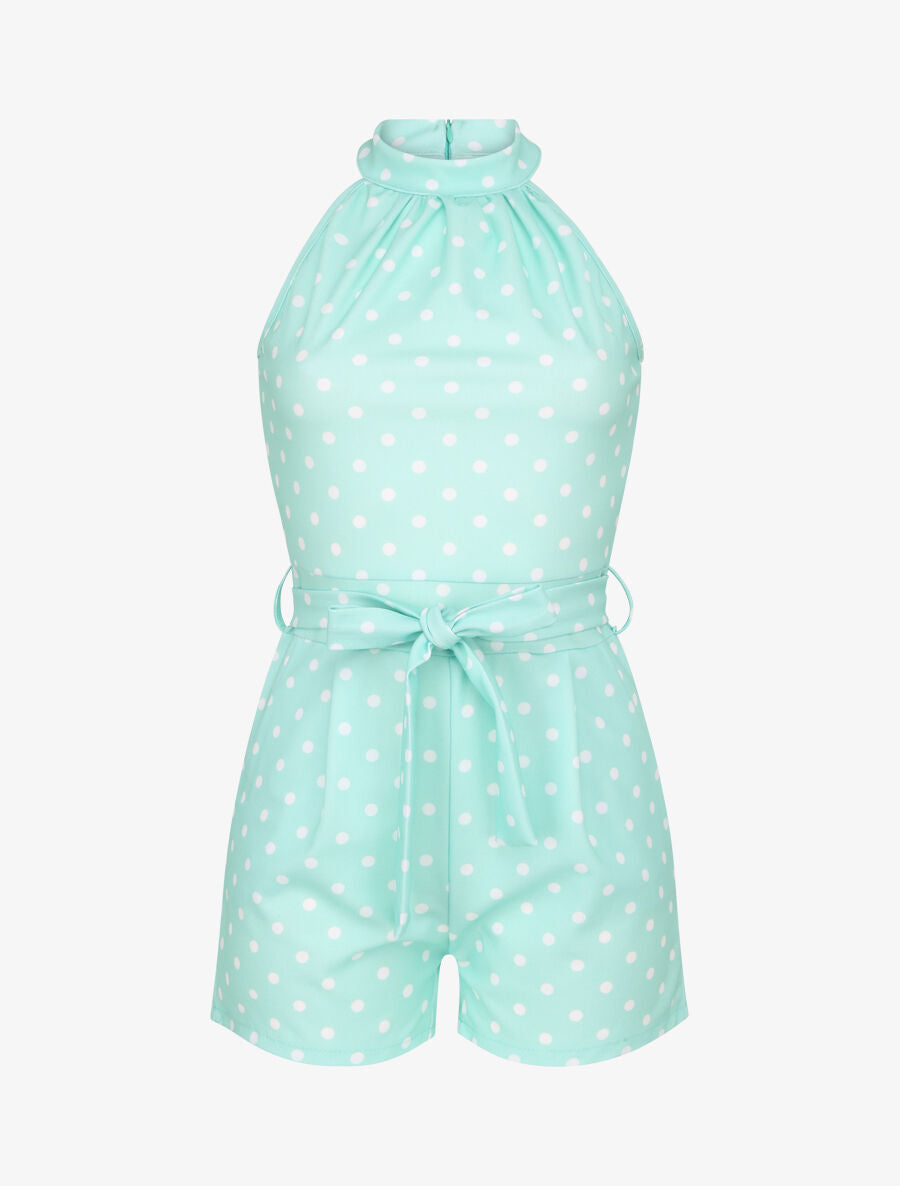 Combishort ajustée à pois - Vert d&
