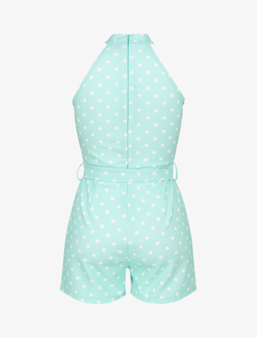 Combishort ajustée à pois - Vert d&