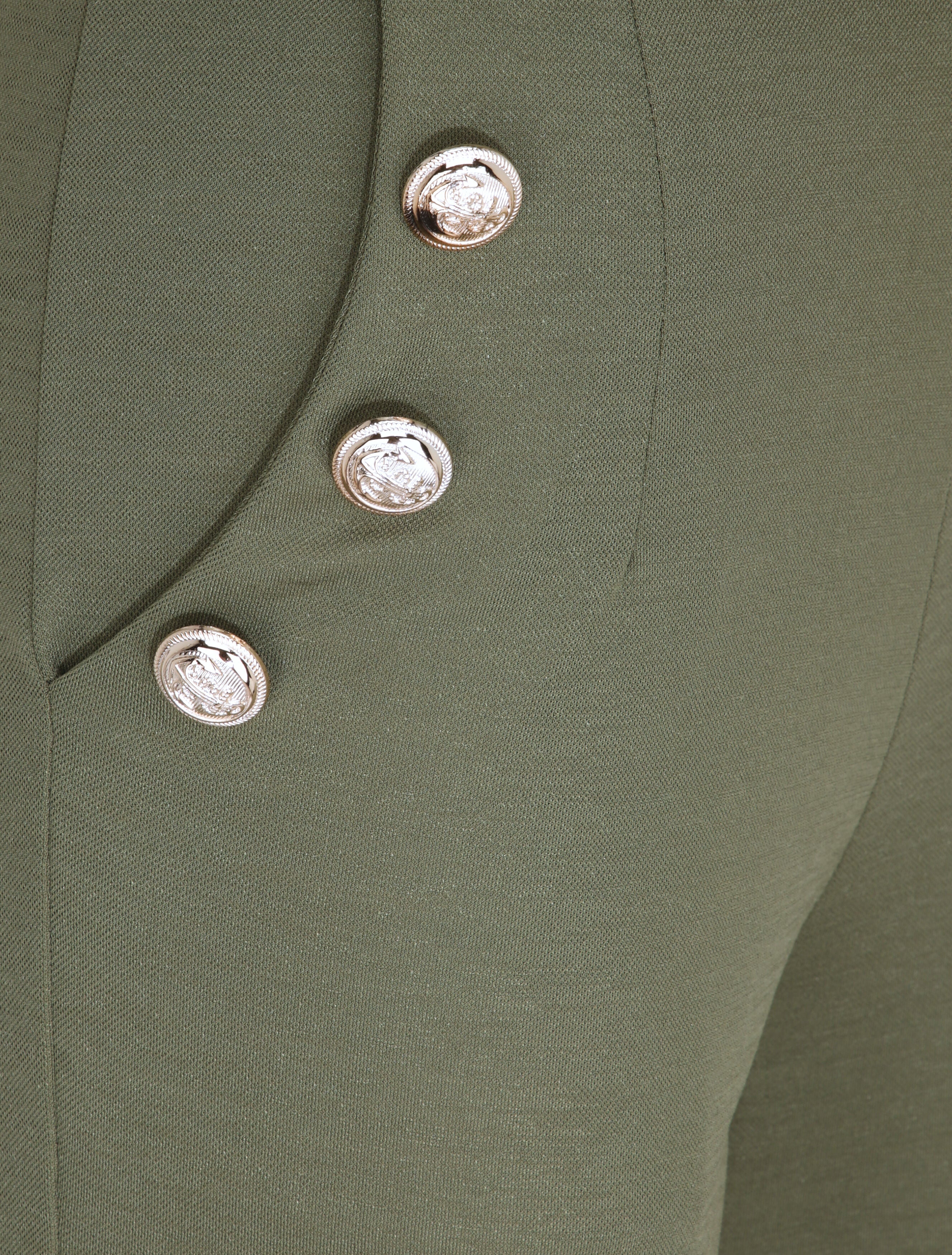 Pantalon à pont large et taille haute - Kaki - 3