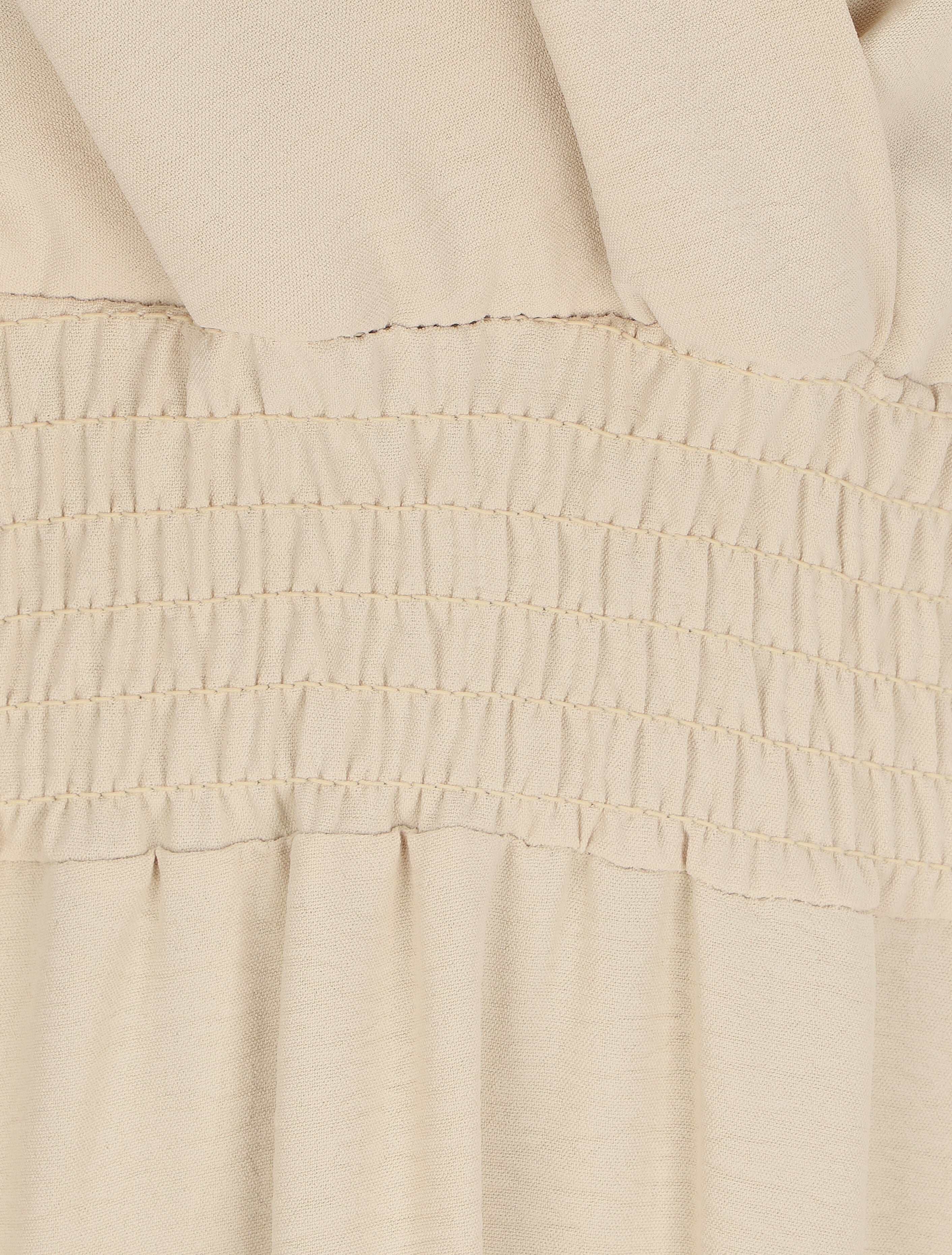 Robe longue cache-coeur à taille élastiquée - Beige - 3
