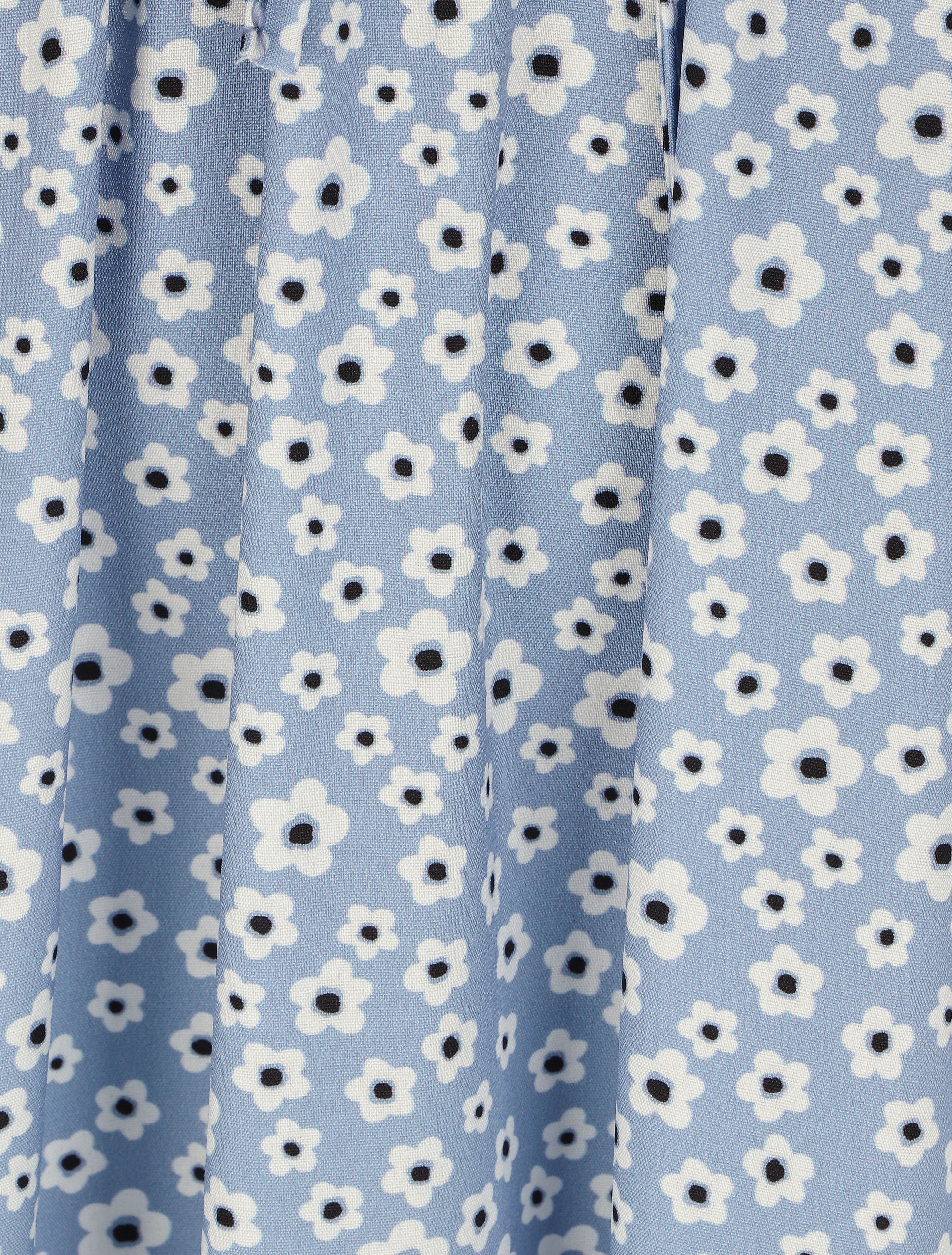 Robe longue à imprimé floral et bord volanté - Bleu ciel - 3