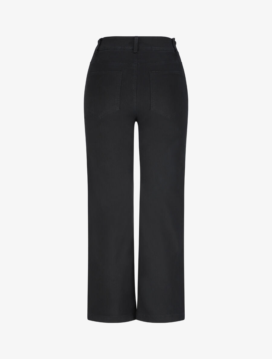 Pantalon 7/8 ample à taille haute - Noir - 2