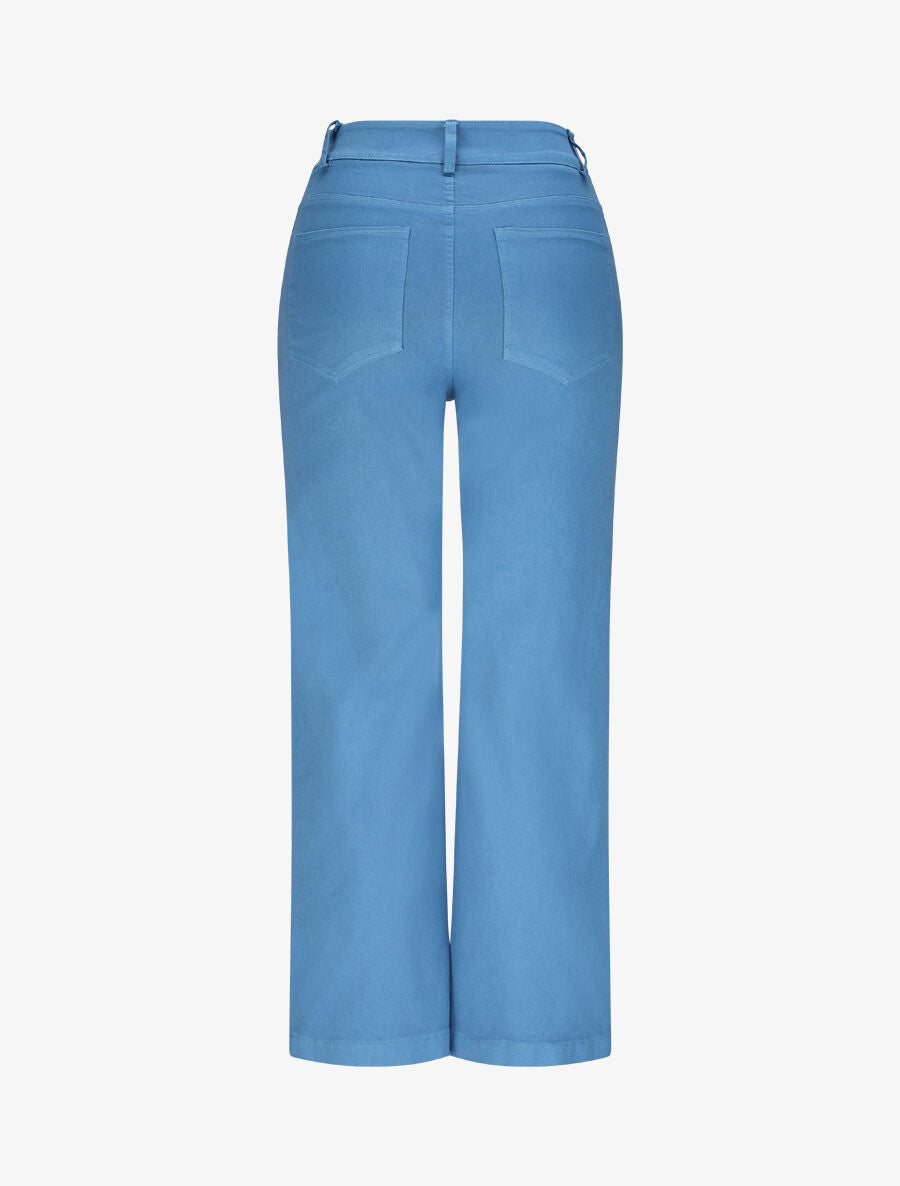 Pantalon 7/8 ample à taille haute - Bleu - 2