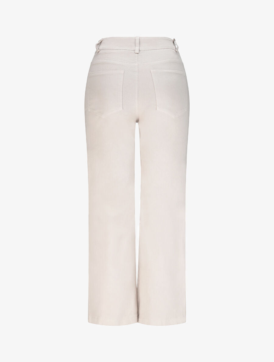 Pantalon 7/8 ample à taille haute - Beige - 2