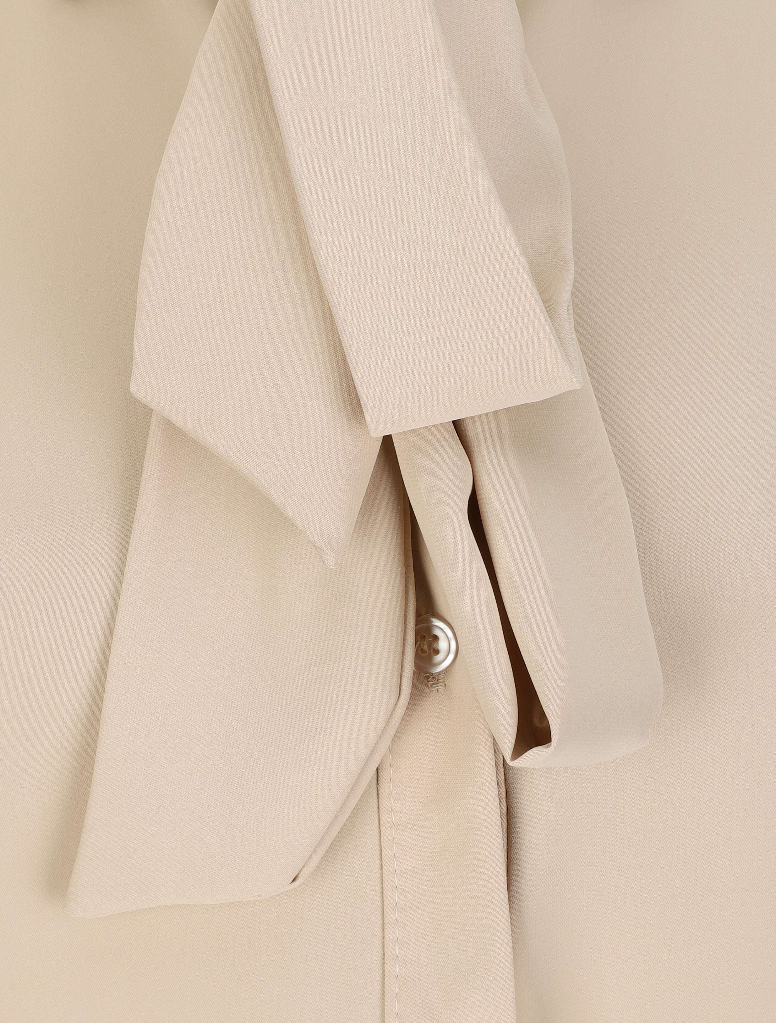 Chemise droite unie à col lavallière - Beige - 3