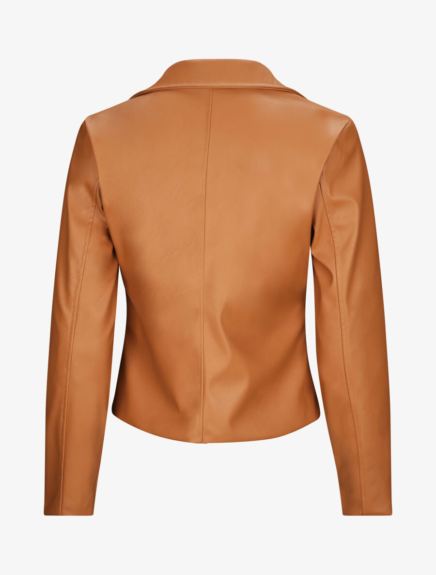 Perfecto droit en simili doublé - Camel - 2