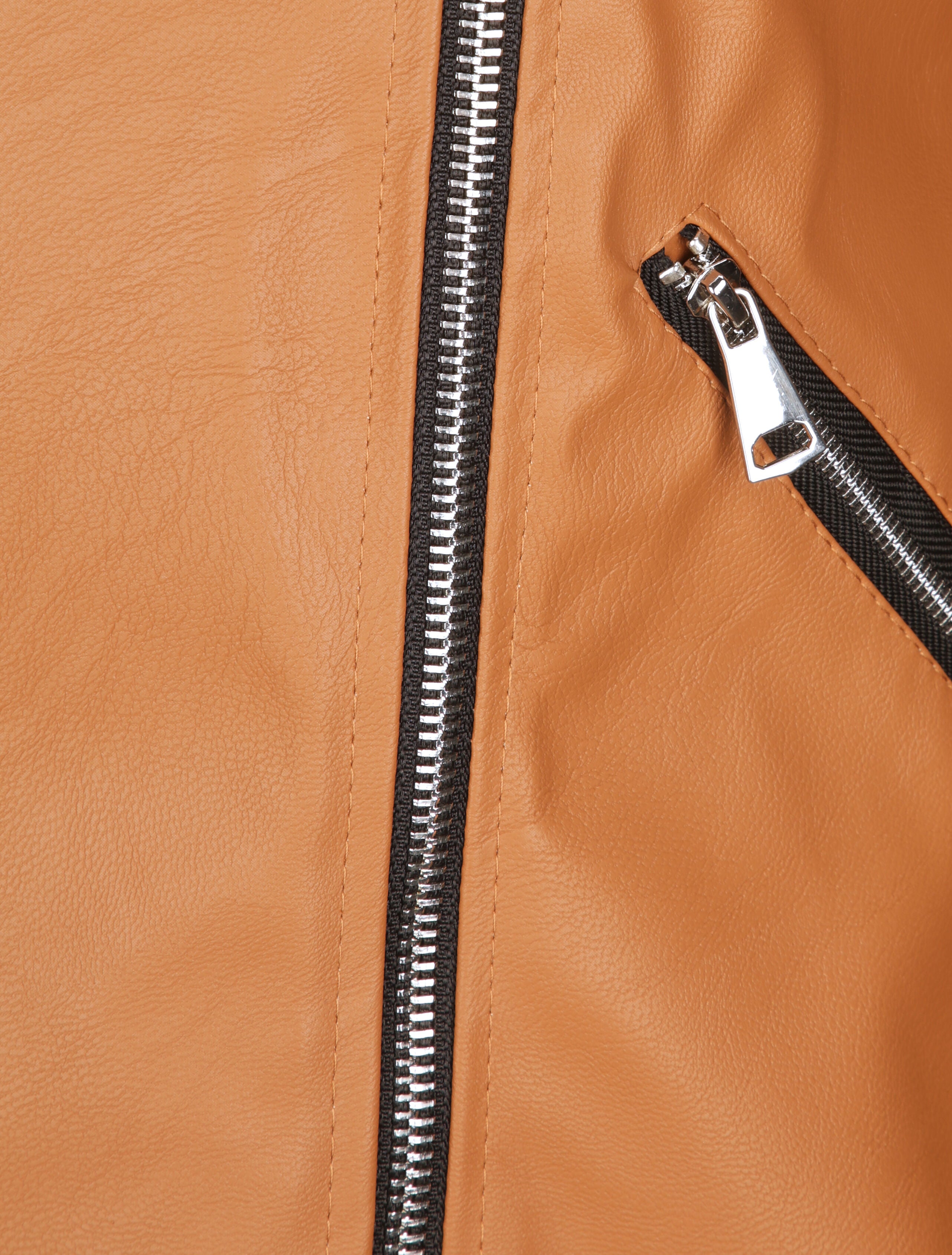 Perfecto droit en simili doublé - Camel - 3