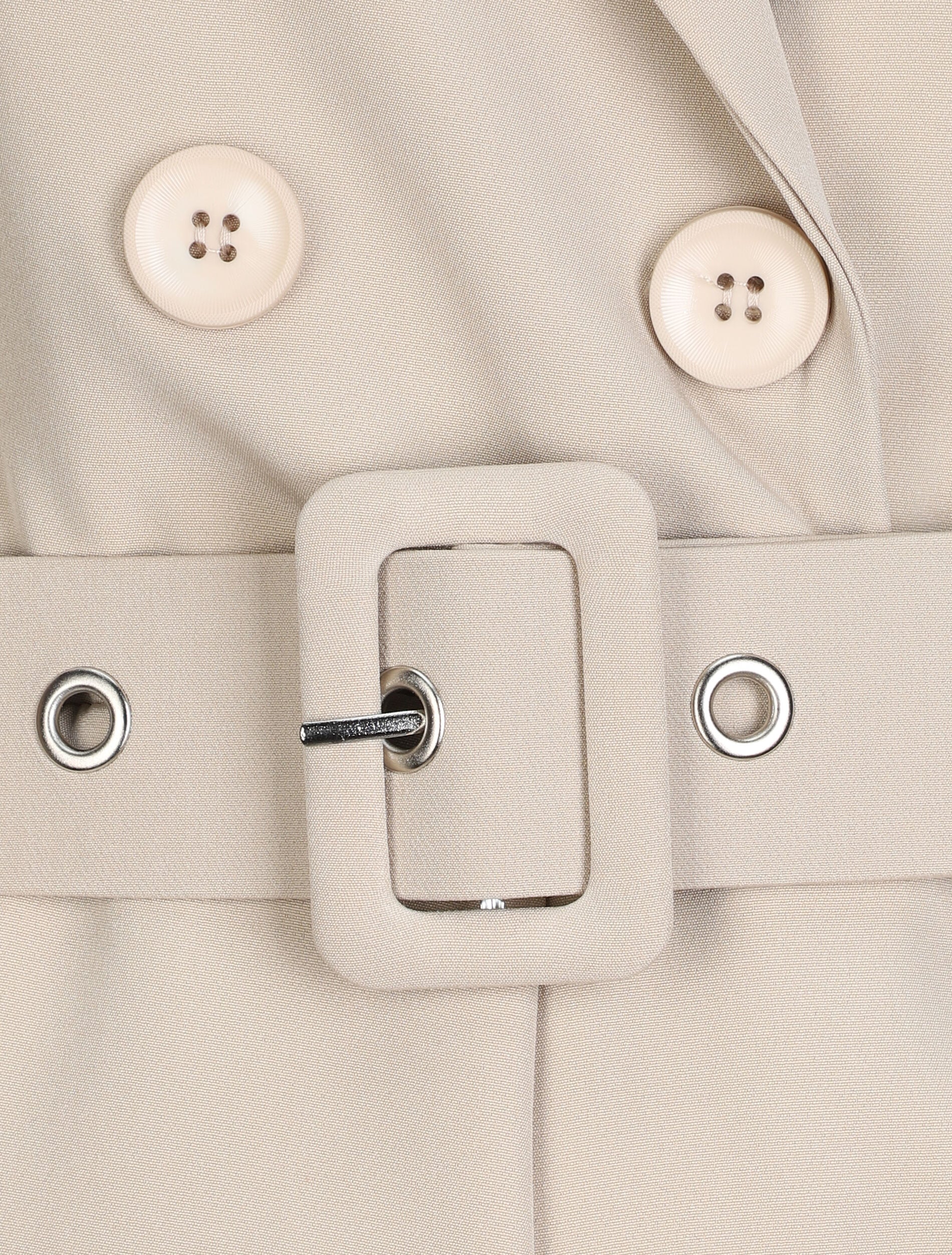 Combishort uni à bords à revers - Beige - 3