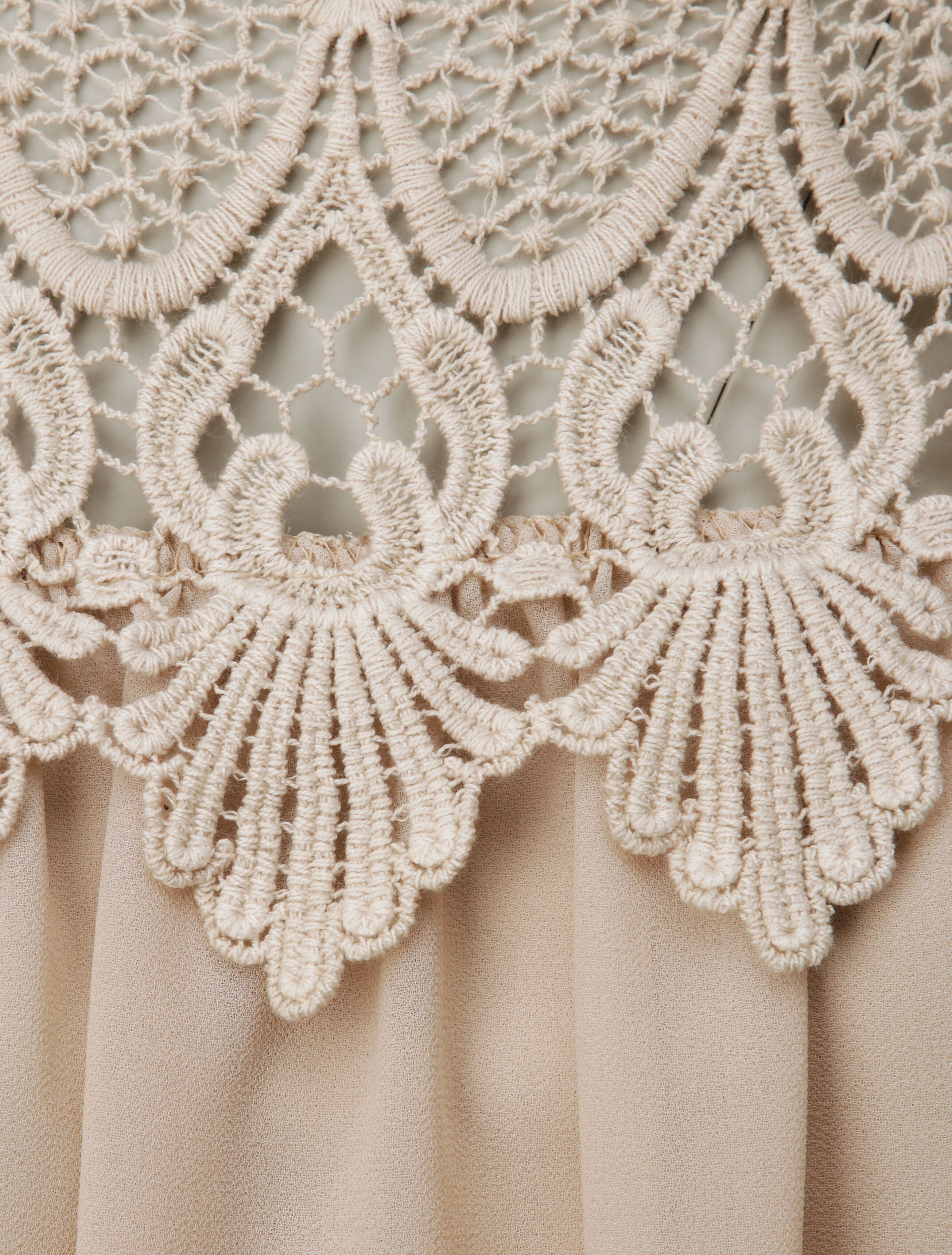 Top boule à empiècement crochet - Beige - 3