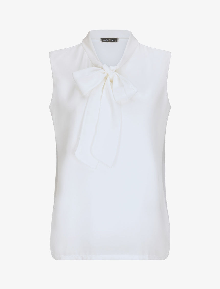 Top à col lavallière - Blanc - 4