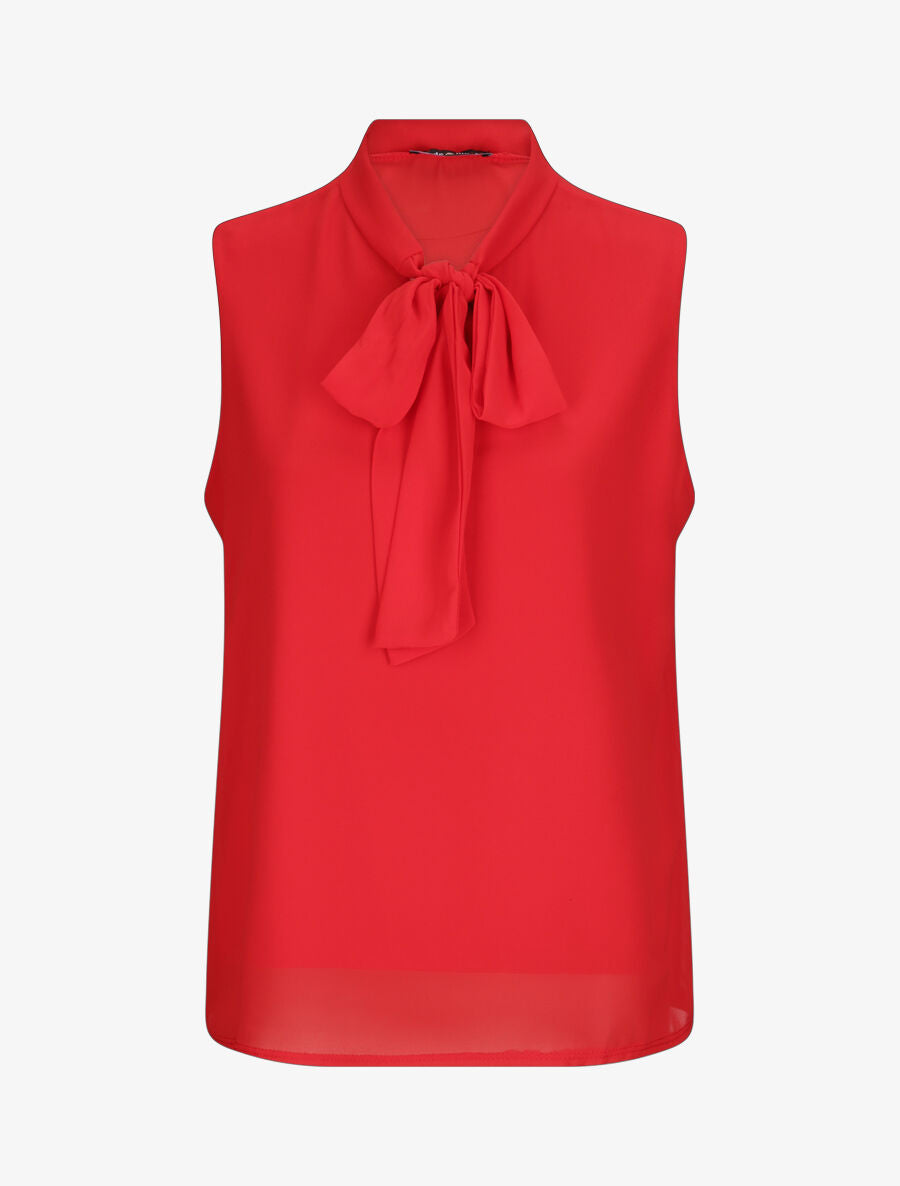 Top à col lavallière - Rouge - 5