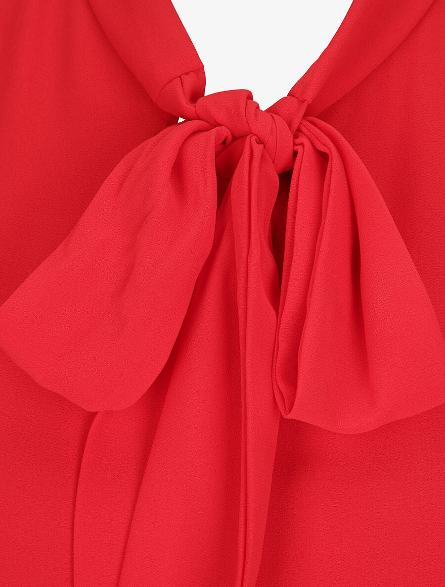 Top à col lavallière - Rouge - 3