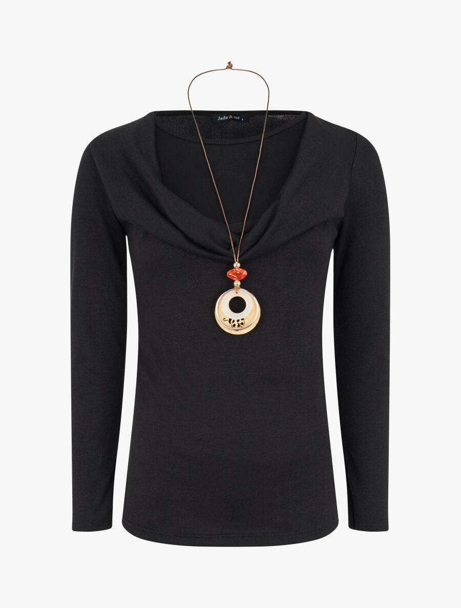 Pull à col bénitier et t-shirt en trompe l&