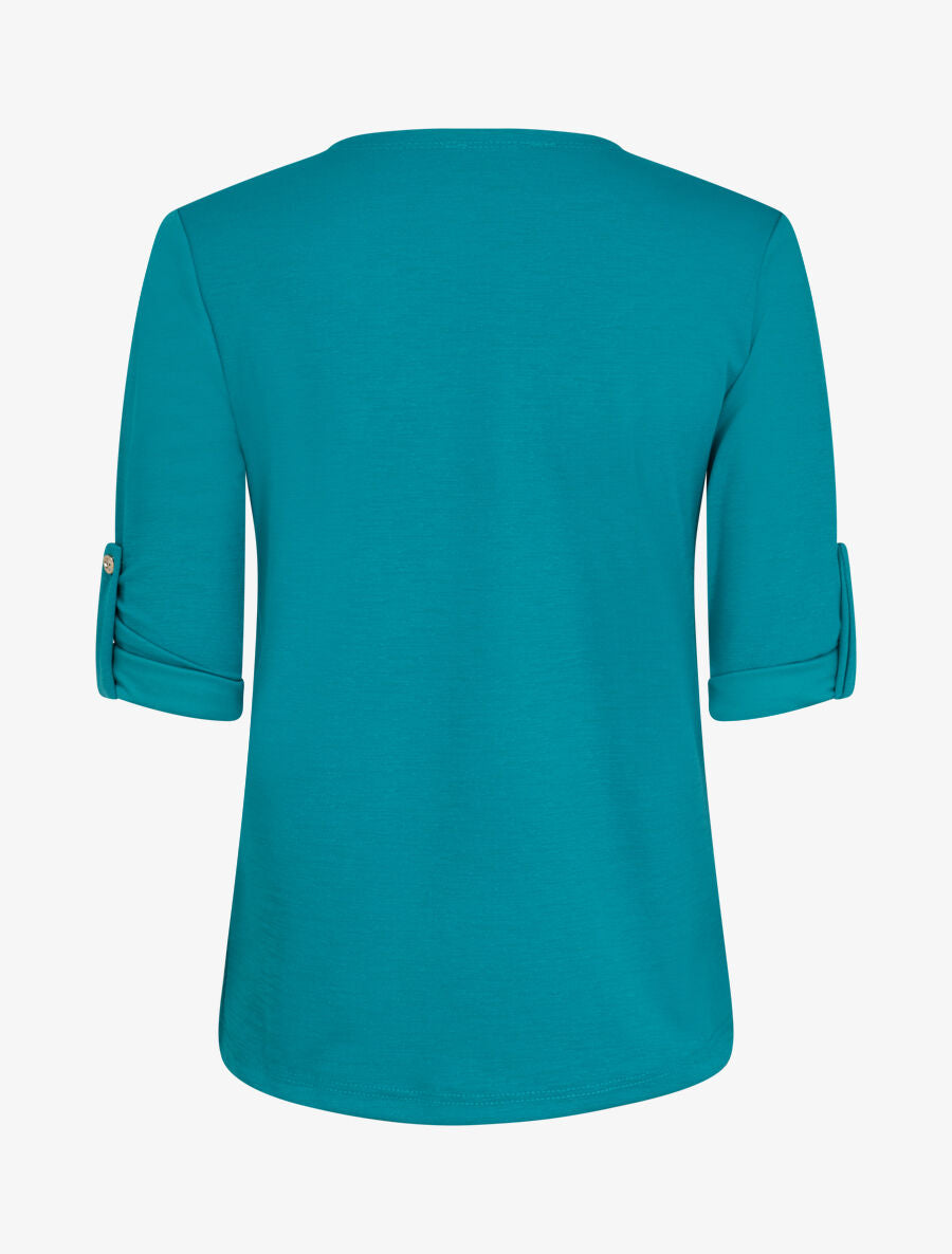 Veste fluide à pans asymétriques - Turquoise - 2