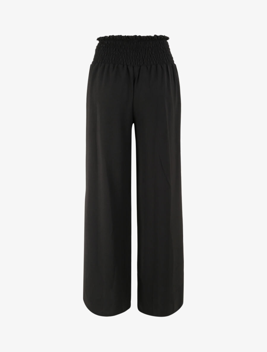 Pantalon ample à taille élastiquée - Noir - 2