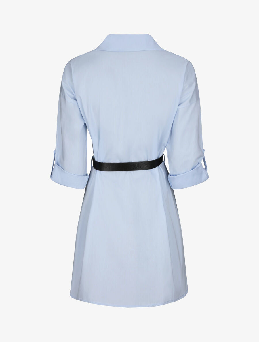 Tunique style chemise unie - Bleu ciel - 2
