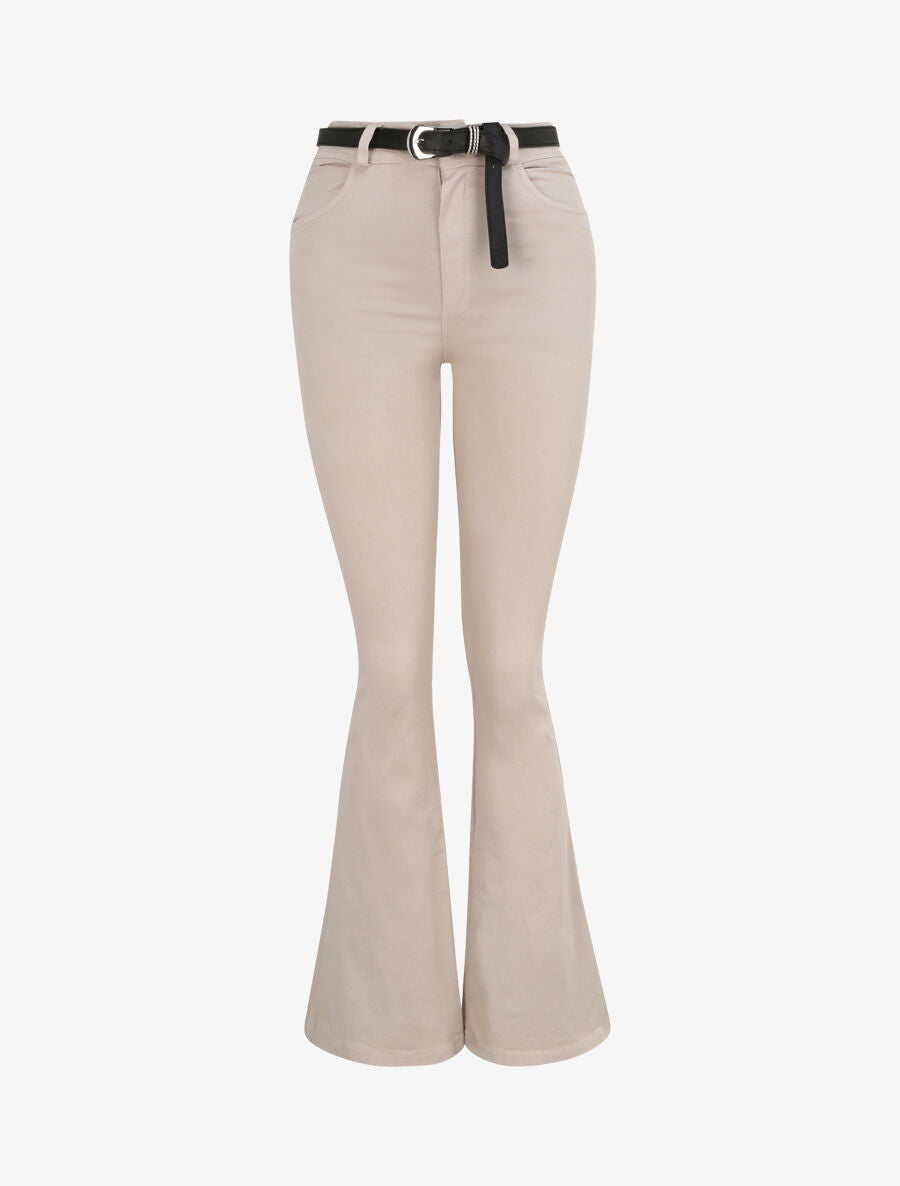 Jean flare uni - Beige - 1