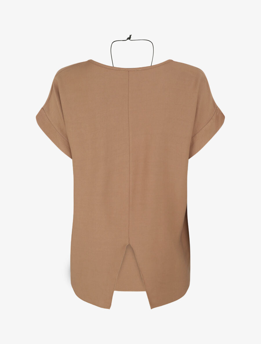 Top oversize à dos fendu - Camel - 2