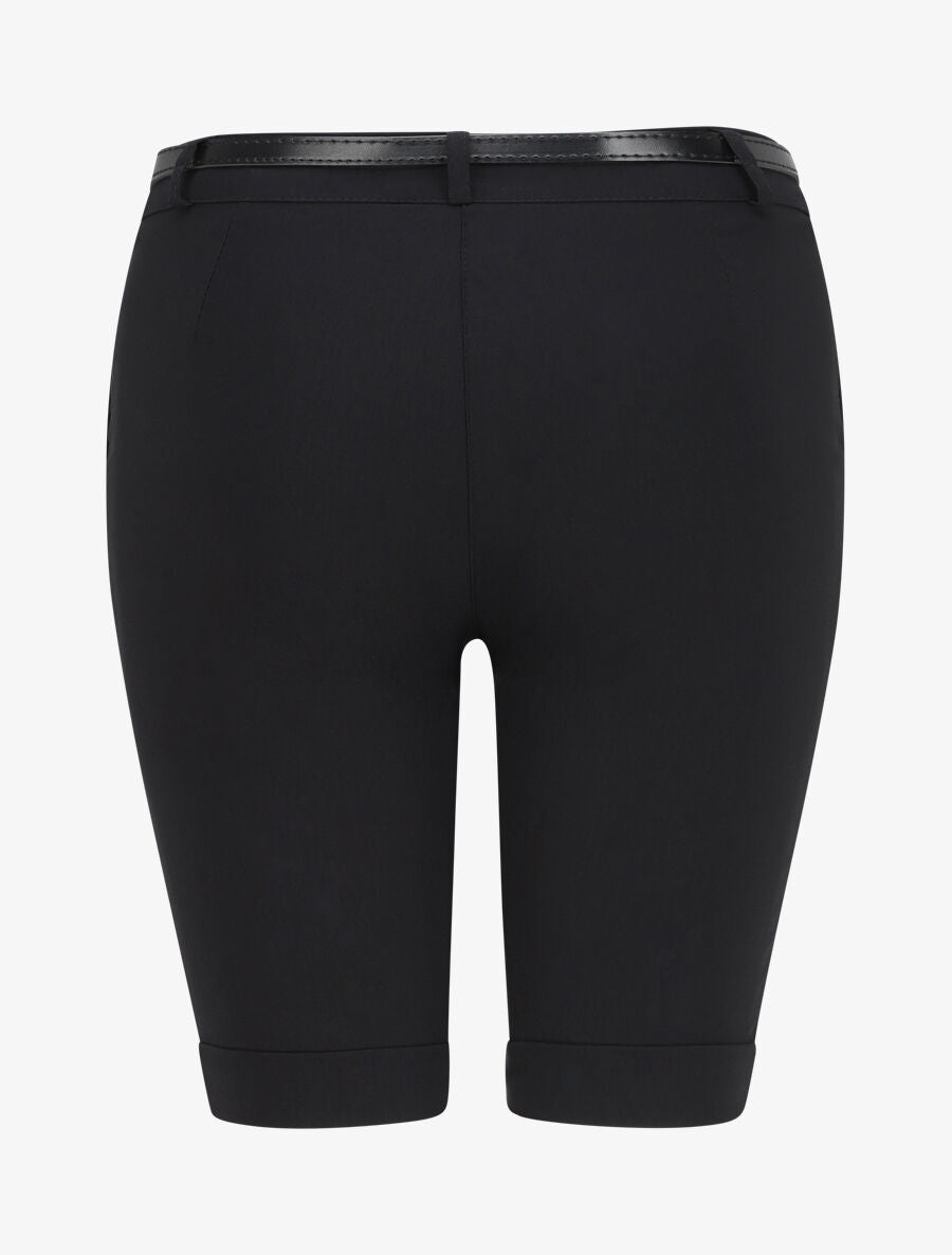 Bermuda uni taille haute - Noir - 2