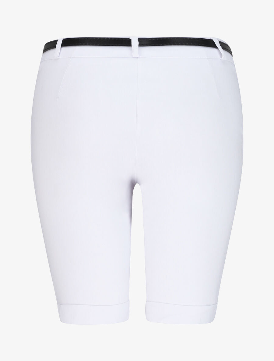 Bermuda uni taille haute - Blanc - 2