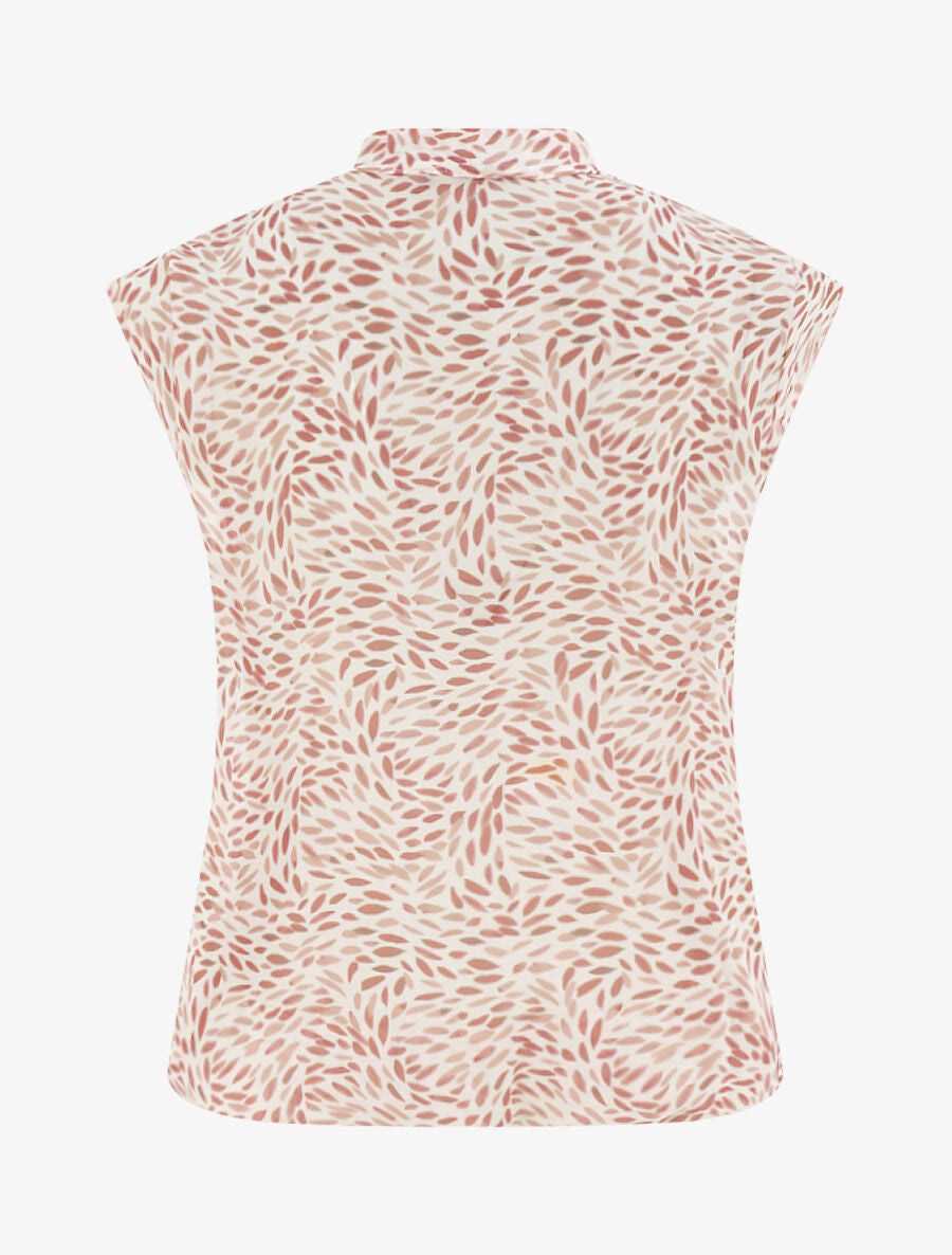 Top sans manches imprimé feuilles stylisées - Rose - 2