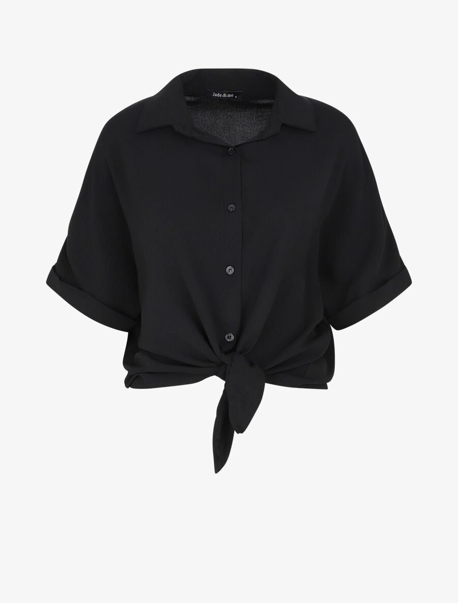 Blouse ample coupe carrée - Noir - 4