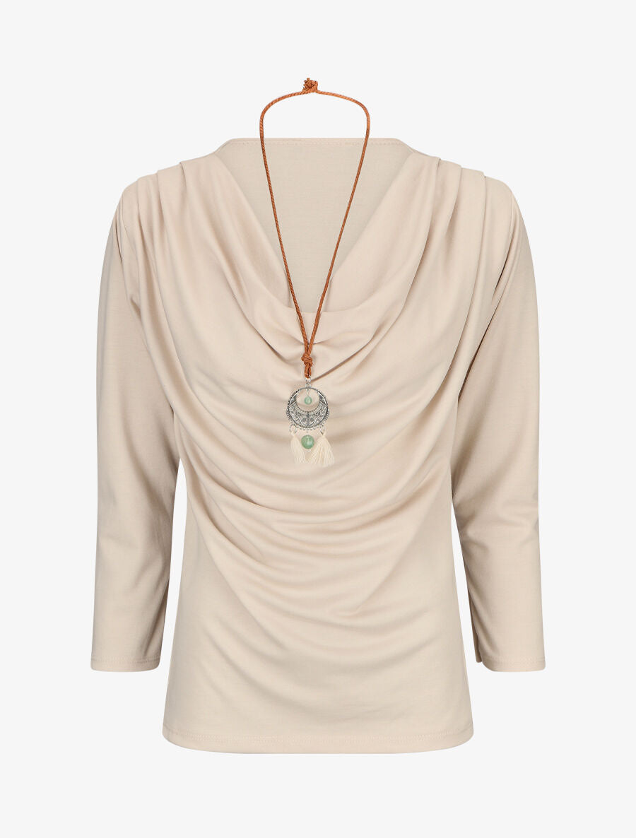 Top uni col bénitier - Beige - 5
