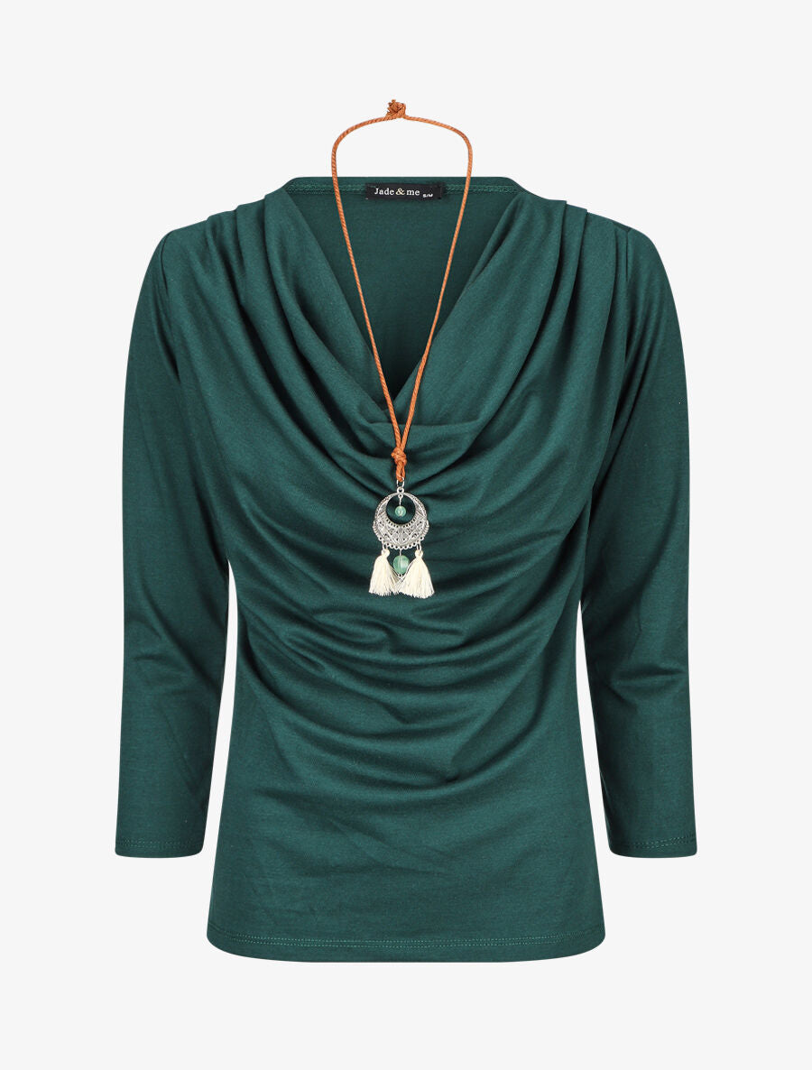 Top uni col bénitier - Vert - 5