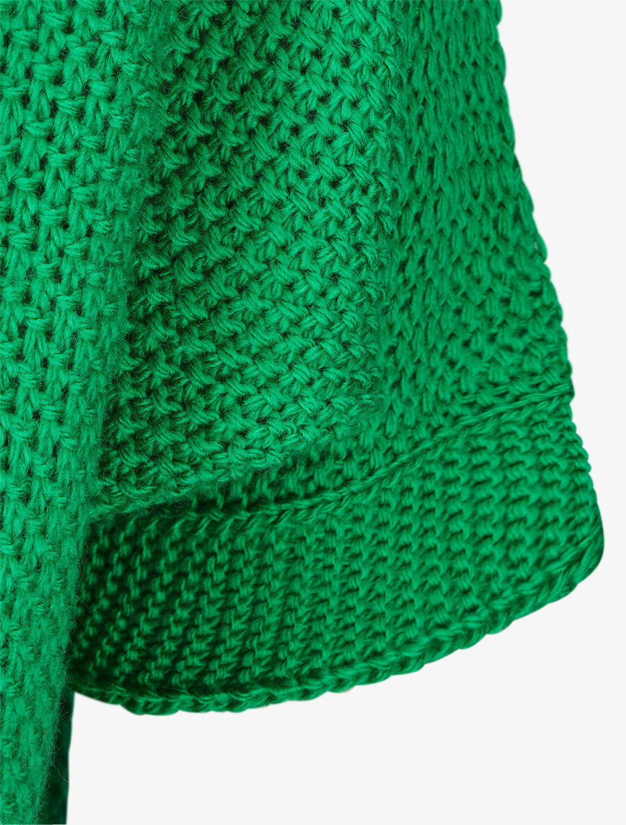 Pull grosse maille à manches 3/4 - Vert - 3