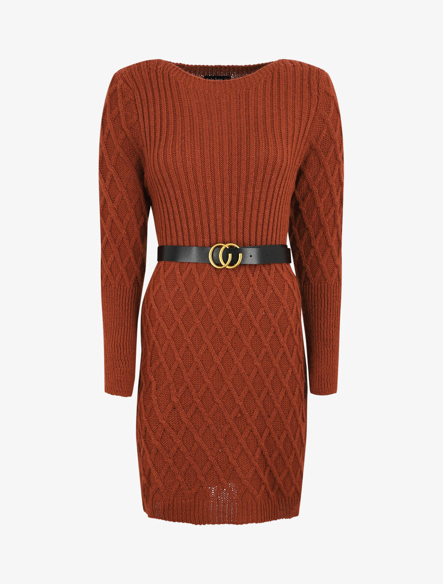Robe pull courte - Rouille - 5