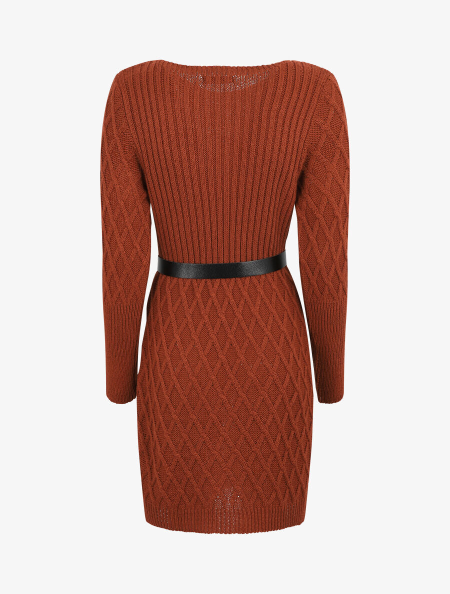 Robe pull courte - Rouille - 2