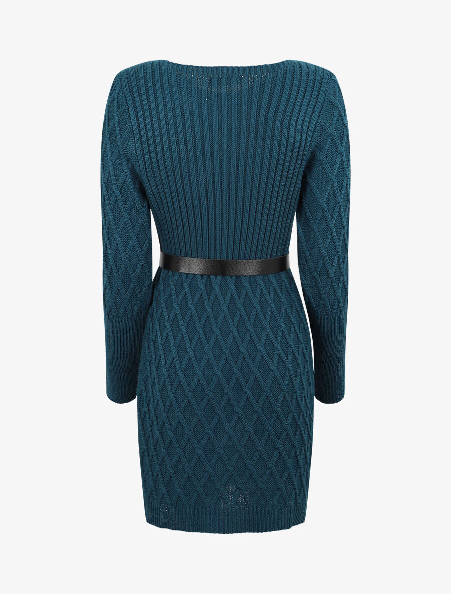 Robe pull courte - Bleu canard - 2