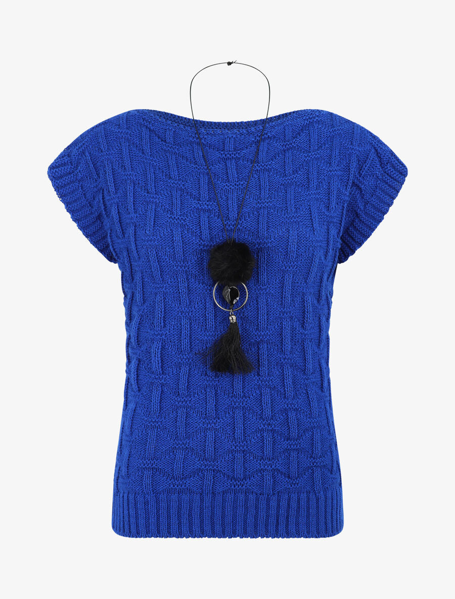 Pull uni sans manches - Bleu électrique - 5